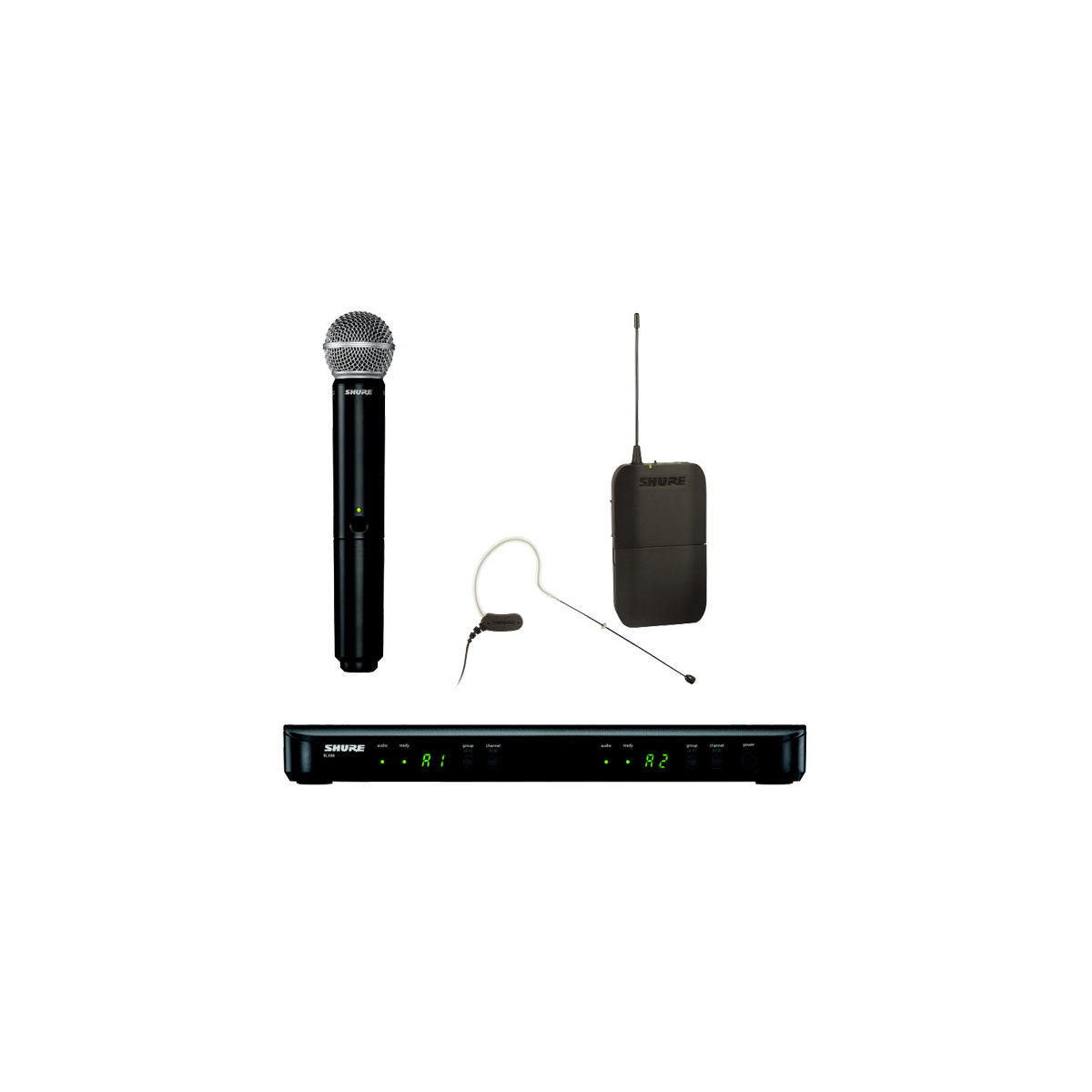 Micros chant sans fil - Shure - BLX1288-MX53-M17