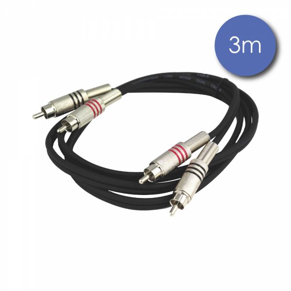 Câbles RCA / RCA - Power Acoustics - Accessoires - CAB 2075 (3m) Câbles RCA / RCA - Power Acoustics - Accessoires - CAB 2075 (3m)