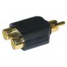 Adaptateur 2 RCA femelle vers 1 RCA mâle