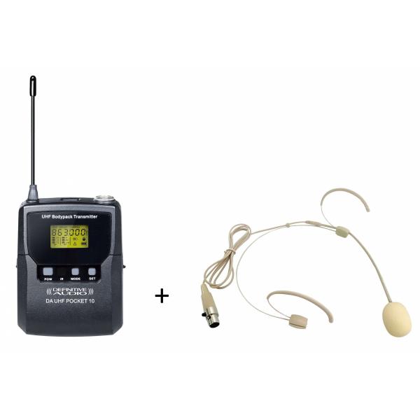 Micros serre-tête sans fil - Definitive Audio - DA UHF POCKET 10