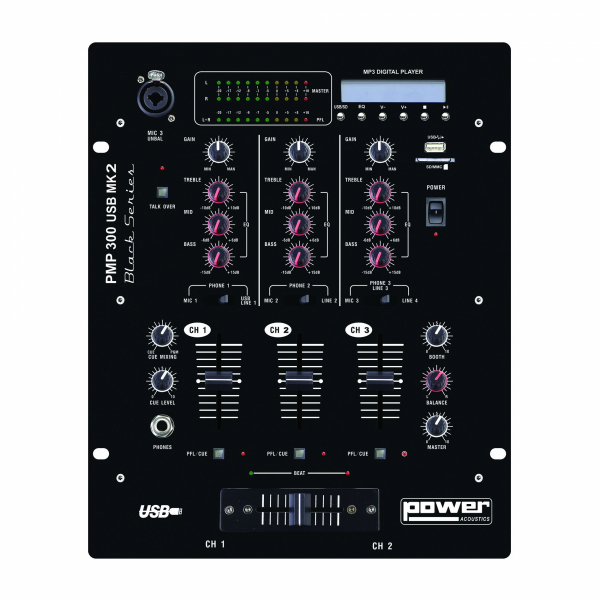 Tables de mixage DJ - Power Acoustics - Sonorisation - PMP 300 USB MK2 Tables de mixage DJ - Power Acoustics - Sonorisation - PMP 300 USB MK2