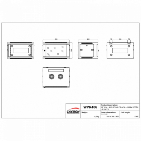 Baies métalliques rackables - Caymon - WPR406