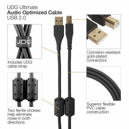 Câbles USB A vers B - UDG - U95003BL (3 mètres)