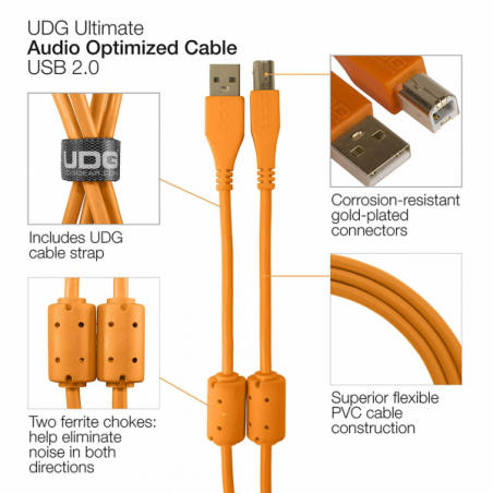 Câbles USB A vers B - UDG - U95003OR (3 mètres)