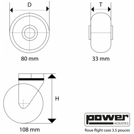 Roues - Power Acoustics - Accessoires - ROUE 3.5