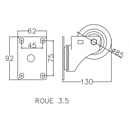 Roues - Power Acoustics - Accessoires - ROUE 3.5