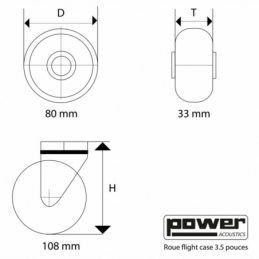 	Roues - Power Acoustics - Accessoires - ROUE 3.5 BRAKE