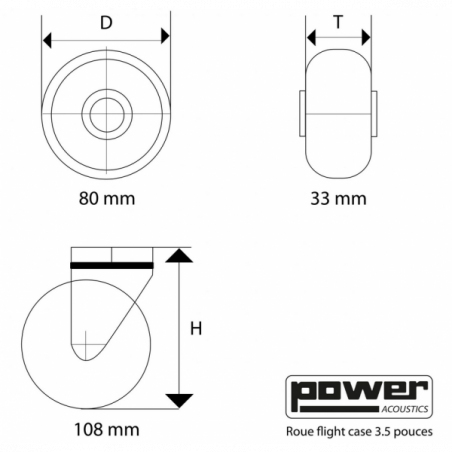 Roues - Power Acoustics - Accessoires - ROUE 3.5 BRAKE