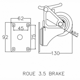 	Roues - Power Acoustics - Accessoires - ROUE 3.5 BRAKE