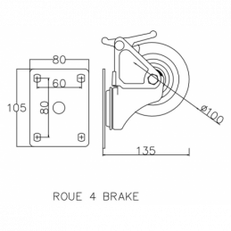 	Roues - Power Acoustics - Accessoires - ROUE 4 BRAKE