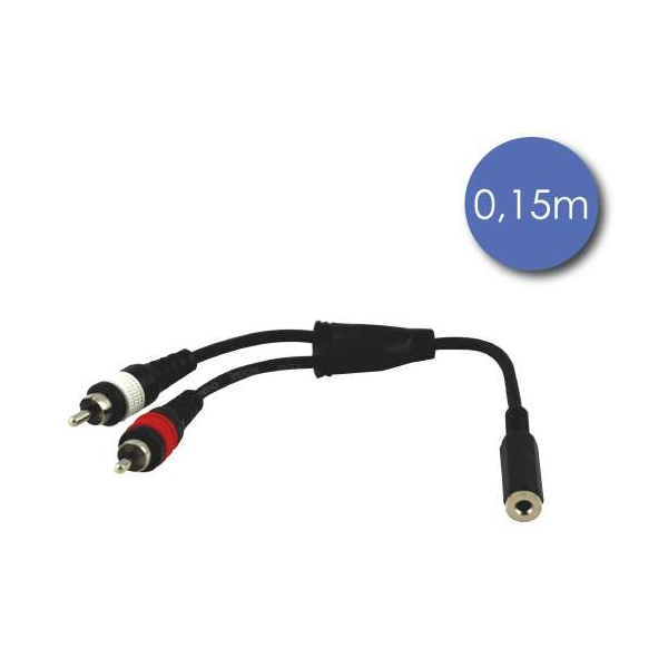 Câbles JACK 3,5 / RCA - Power Acoustics - Accessoires - CAB 2184 (0,15m)
