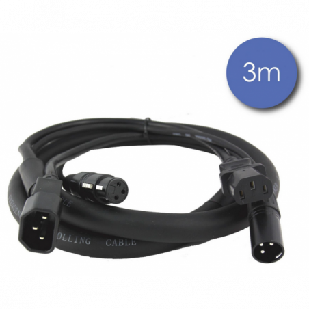 Câbles hybrides alimentation et DMX - Power Acoustics - Accessoires - CAB 2196 (3m)