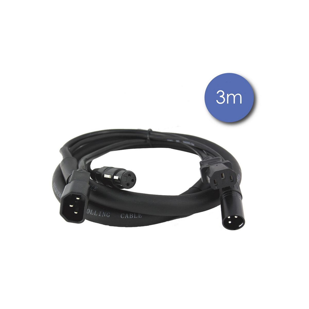 Câbles DMX éclairage XLR 3 points - Power Acoustics - Accessoires - CAB 2196