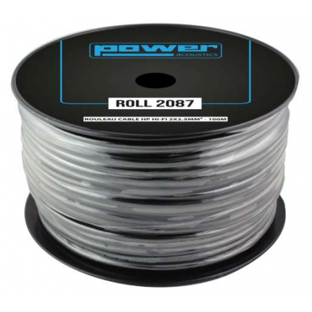 Câble hauts parleurs au mètre - Power Acoustics - Accessoires - ROLL 2087 (2x2,5mm - 100m)