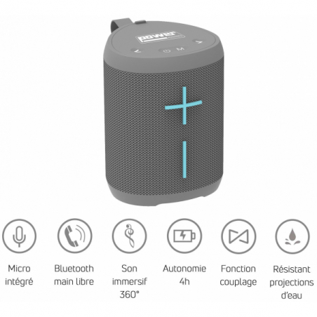 Enceintes Bluetooth Portables - Power Acoustics - Sonorisation - GETONE 20 GREY