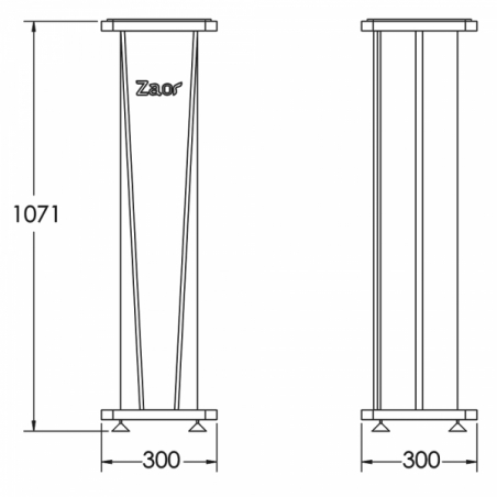 Pieds enceintes monitoring - Zaor - STAND CROCE 42 NOIR (LA PAIRE)