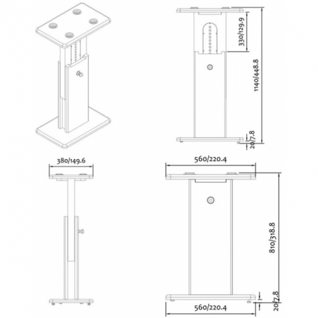 Pieds enceintes monitoring - Zaor - ISO STAND MKIII 600 (NOIR)