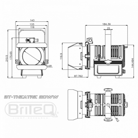 Projecteurs Fresnel - BriteQ - BT-THEATRE 20WW (BLACK)