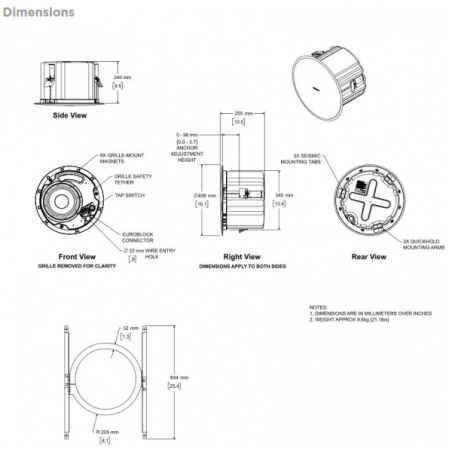 Enceintes plafonniers - Bose Professional - DesignMax DM8C (Blanc)