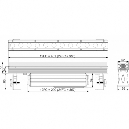 Barres led extérieures - BriteQ - LDP-COLORBAR 12FC