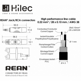 	Câbles JACK / RCA - Hilec - CLPROMJS2RCA/3