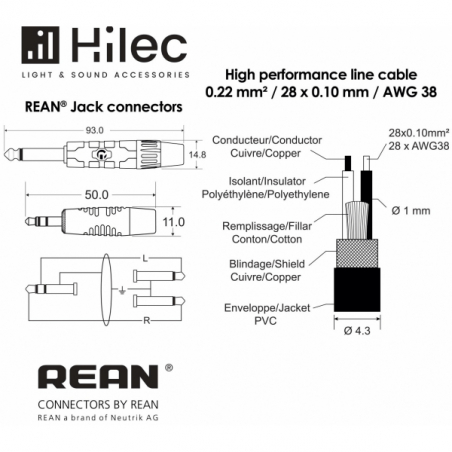 Câbles JACK / JACK - Hilec - CLPROMJS2JM/1.5