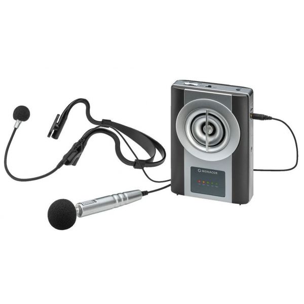 Porte voix WAP-8 portable avec micro serre-tête et micro pocket