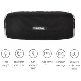 	Enceintes Bluetooth Portables - Yourban - GETONE 50 BLACK