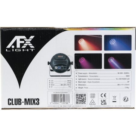 Projecteurs PAR LED - AFX Light - CLUB-MIX3