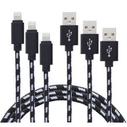 	Câbles USB - Yourban - Pack 3 USB-Lightning BL