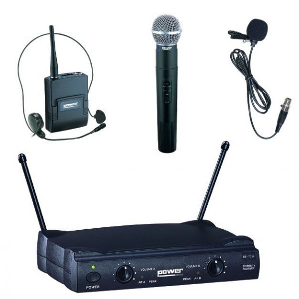 Microphone de tête sans fil, format casque, compatible VHF