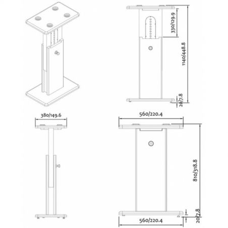 Pieds enceintes monitoring - Zaor - ISO STAND MKIII 600 (BLANC)