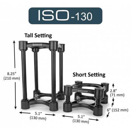 Pieds enceintes monitoring - IsoAcoustics - ISO-130