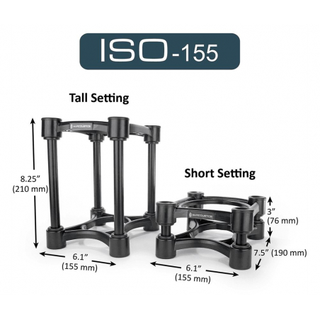 Pieds enceintes monitoring - IsoAcoustics - ISO-155