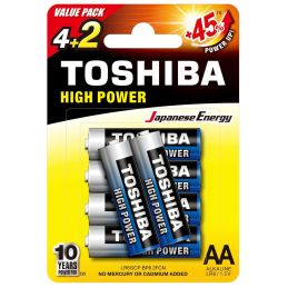 	Piles - Toshiba - Pile LR6/1,5V AA (Lot de 6)