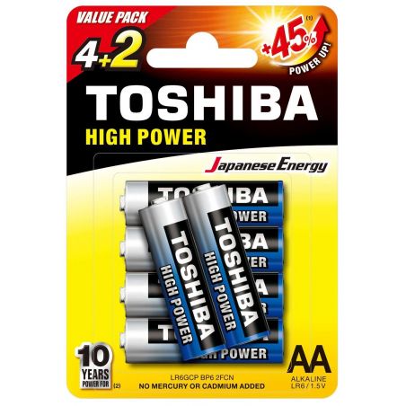 Piles - Toshiba - Pile LR6/1,5V AA (Lot de 6)