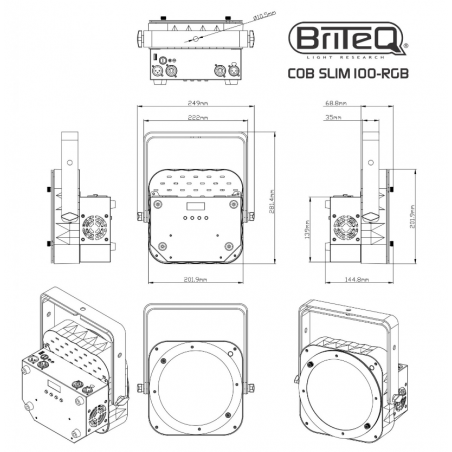 Projecteurs PAR LED - BriteQ - COB SLIM100-RGB