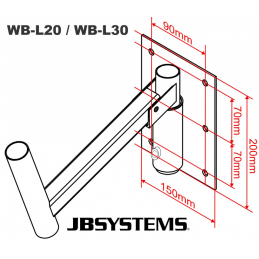 	Supports muraux enceintes - Hilec - WB-L20