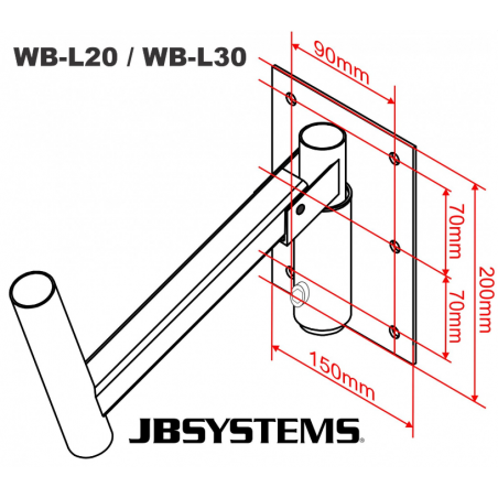 Supports muraux enceintes - Hilec - WB-L20