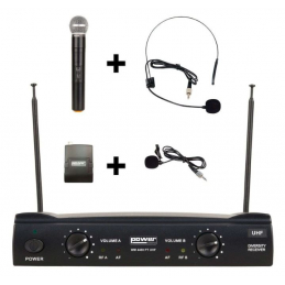 Micros chant sans fil - Power Acoustics - Sonorisation - WM 4400 PT UHF GR5