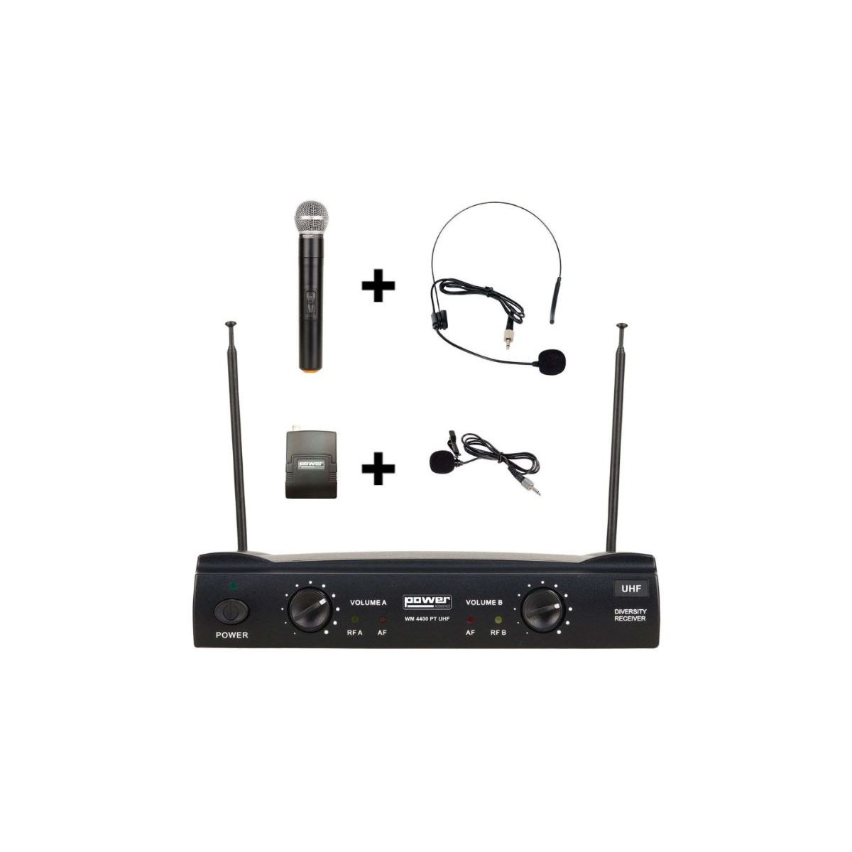 Micros chant sans fil - Power Acoustics - Sonorisation - WM 4400 PT UHF GR5