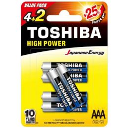 	Piles - Toshiba - Pile LR03 AAA (Lot de 6)