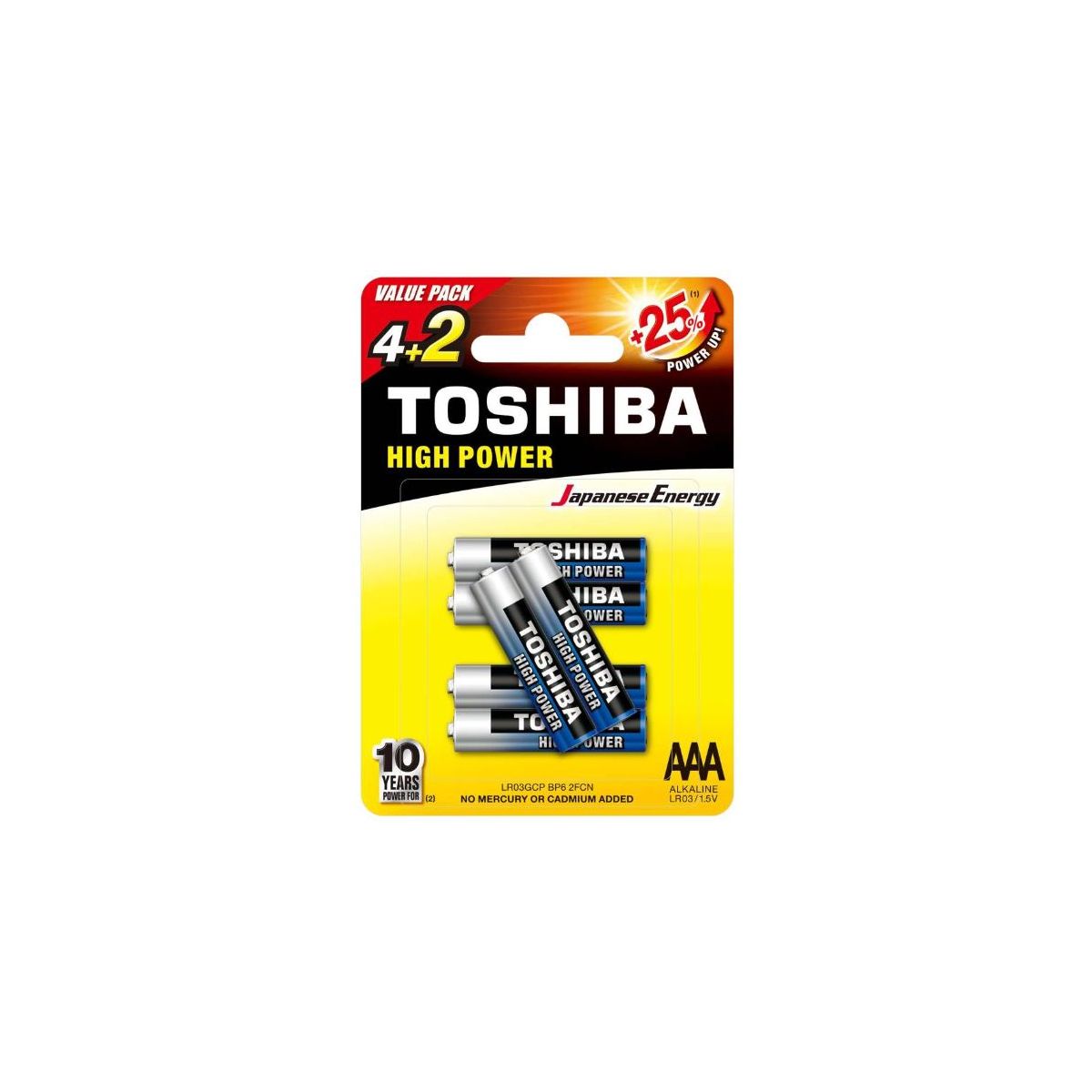 Piles - Toshiba - Pile LR03 AAA (Lot de 6)