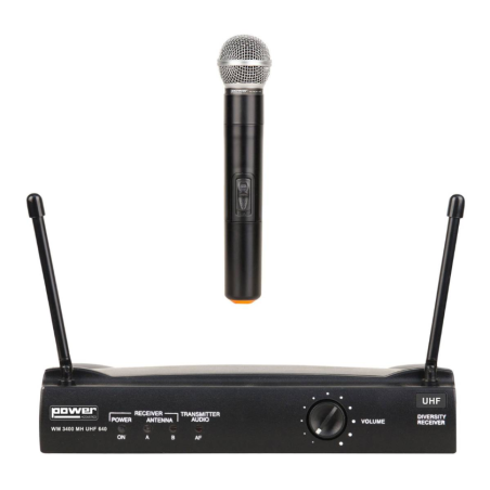 Micros chant sans fil - Power Acoustics - Sonorisation - WM 3400 MH UHF 640