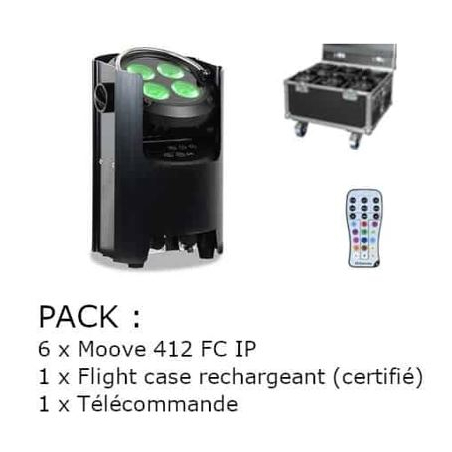 Projecteurs sur batteries - Nicols - Pack MOOVE 412 FC IP FC6