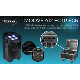 Projecteurs sur batteries - Nicols - Pack MOOVE 412 FC IP FC6