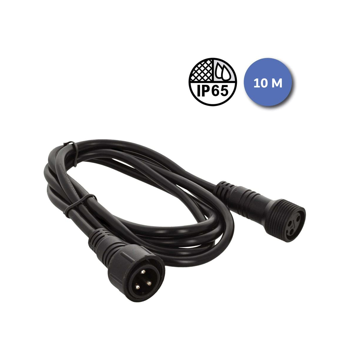 Câbles DMX éclairage XLR 3 points - Power Lighting - CABLE IP SECTEUR 10M IN/OUT