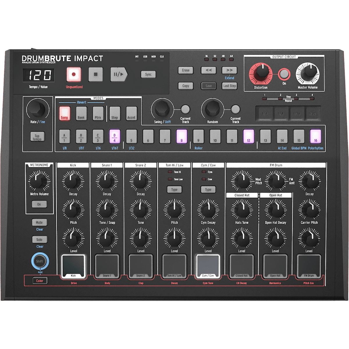 Boites à rythmes et Grooveboxes - Arturia - DRUMBRUTE IMPACT NOIR
