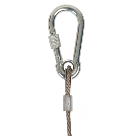 Lot De 4 Câbles De Sécurité Acier Inoxydable 50 Cm - Antivol Vélo, Meuble - Œillets Et Mousqueton - 1,5 Mm