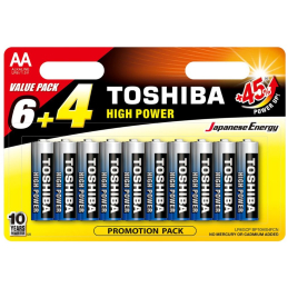 Piles - Toshiba - Pile LR6/1,5V AA (Lot de 10)